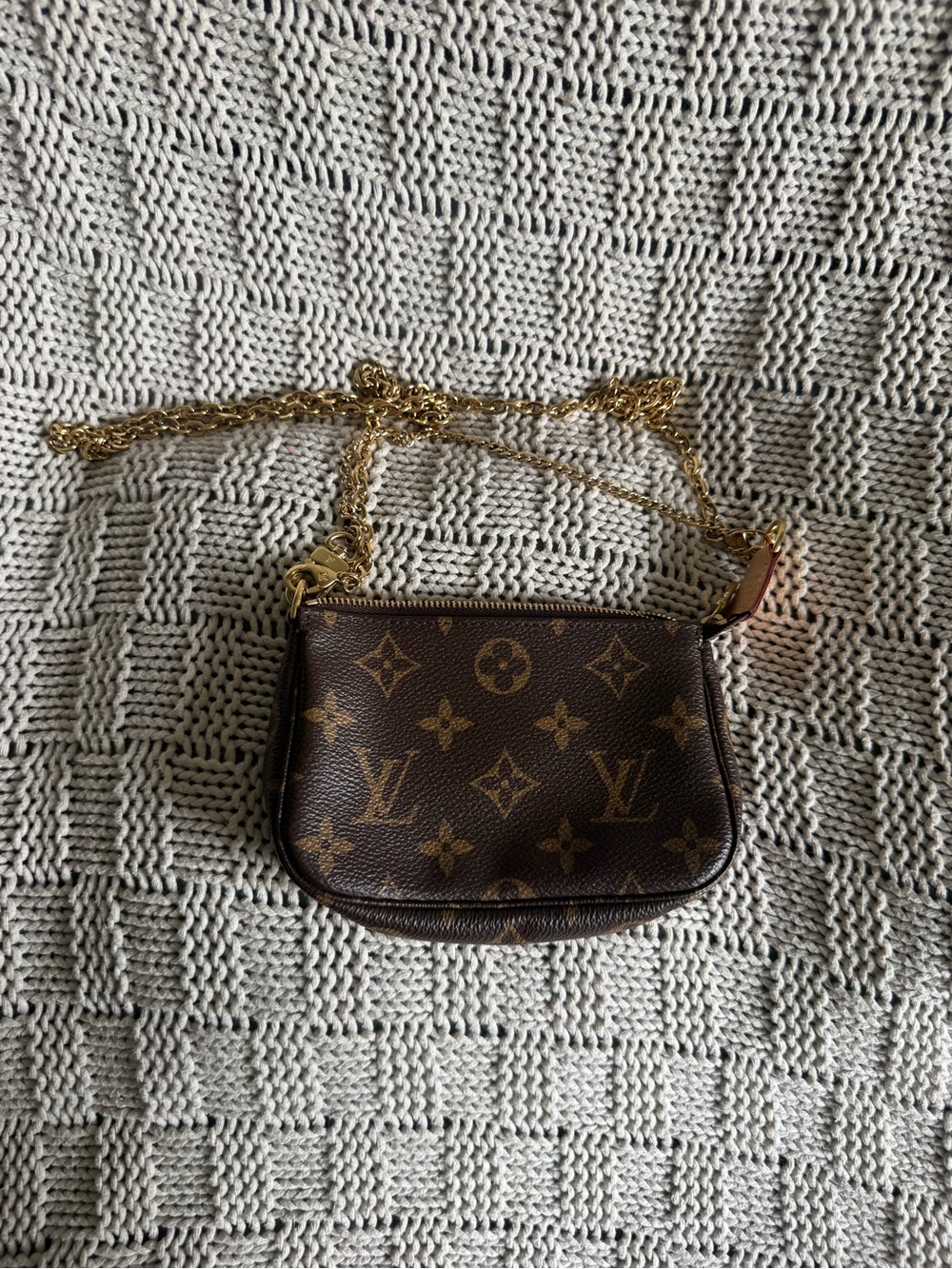 Louis Vuitton Brown Monogram Chain Crossbody Pochette